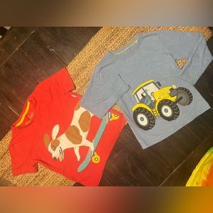Mini Boden 4-5y Boys LS & Short Sleeve Shirt Bundle (2)